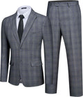 Men'S 2 Piece Slim Fit Plaid Suit Business Casual Blazer Pants Set for Formal Wedding Prom Office Party