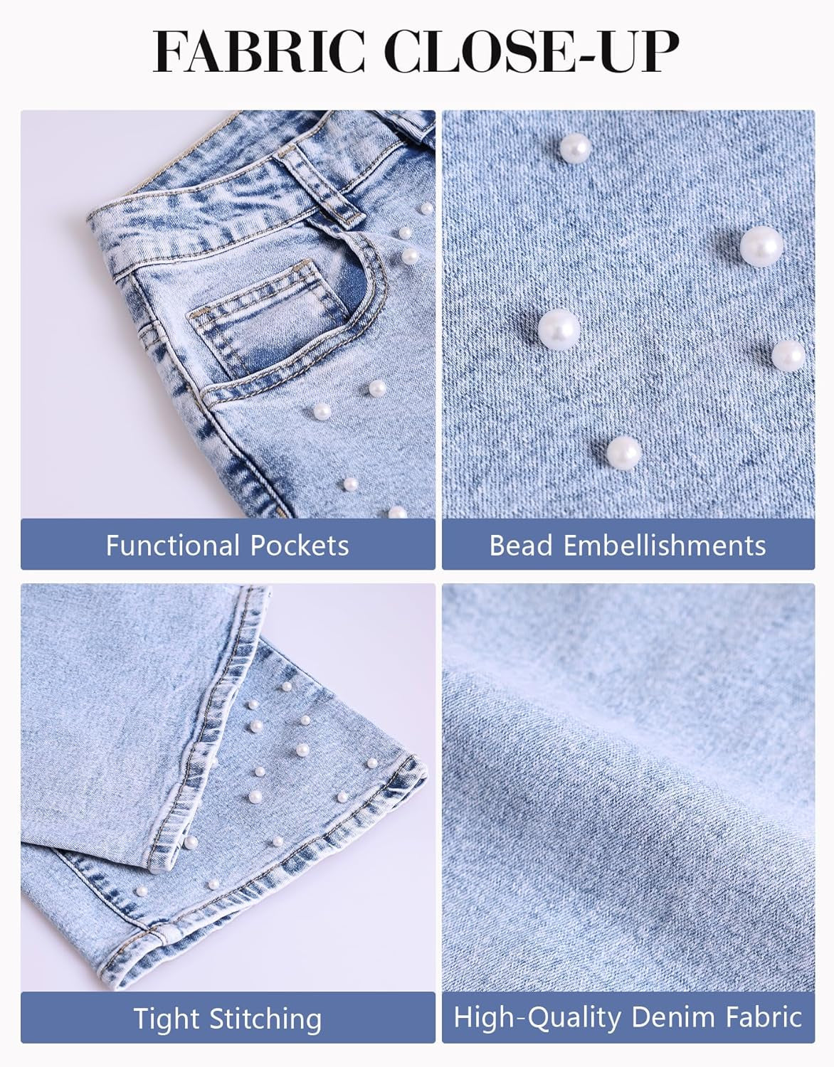 Women'S High Waisted Jeans Boyfriend Baggy Wide Straight Leg Casual Denim Pants Trousers