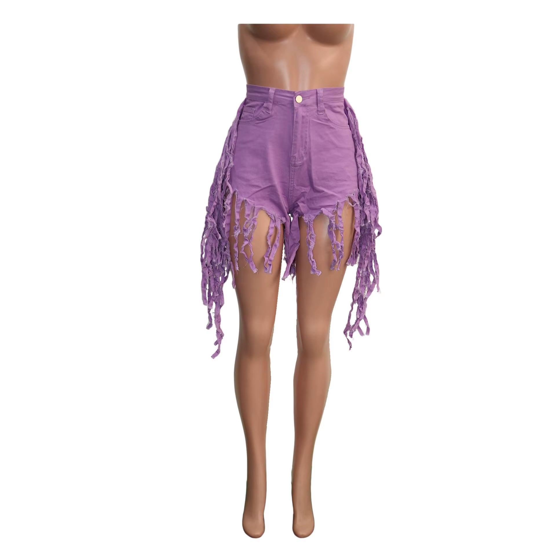 Custom Women Clothes with Logo 2022 New Arrivals Long Tassel Women Denim Summer Shorts Jeans Bottom Wear for Women