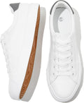 Mens White Tennis Shoes Low Top Fashion Sneakers PU Leather Casual Shoe for Men