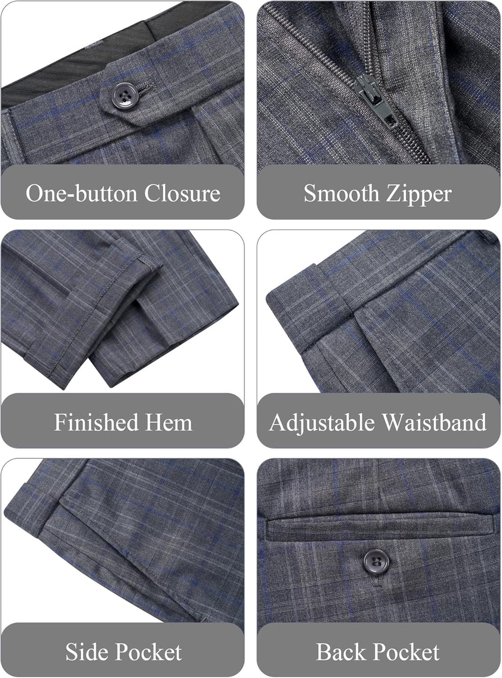 Men'S 2 Piece Slim Fit Plaid Suit Business Casual Blazer Pants Set for Formal Wedding Prom Office Party