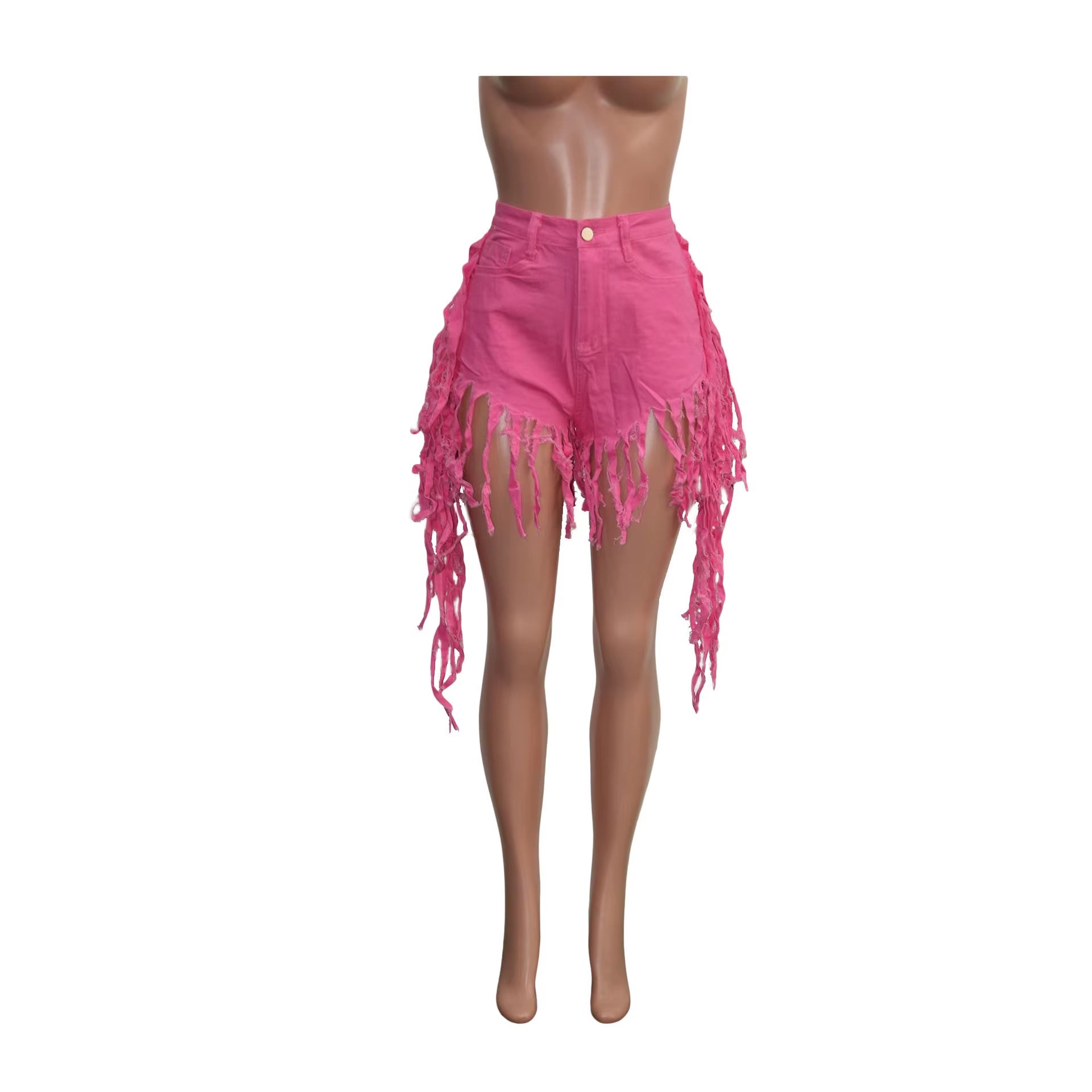 Custom Women Clothes with Logo 2022 New Arrivals Long Tassel Women Denim Summer Shorts Jeans Bottom Wear for Women