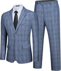 Men'S 2 Piece Slim Fit Plaid Suit Business Casual Blazer Pants Set for Formal Wedding Prom Office Party